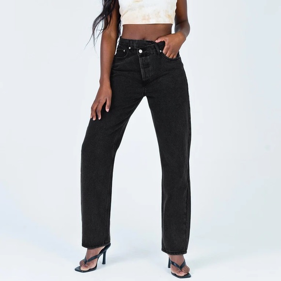 Holly Asymmetric Straight Leg Jean - Picture 1 of 5